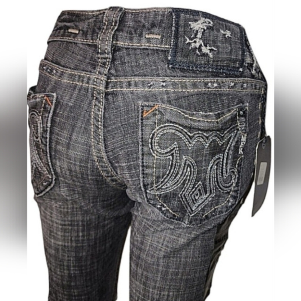 NWT Mek Denim Distressed Amsterdam Straight Leg Jeans Y2K Style Size 27 (RARE)